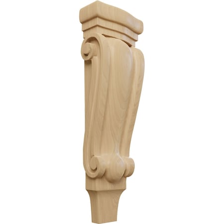 Ekena Millwork 5 1/8"W x 2 3/8"D x 15 1/2"H Medium Traditional Pilaster Wood Corbel, Cherry CORW05X02X16PTCH